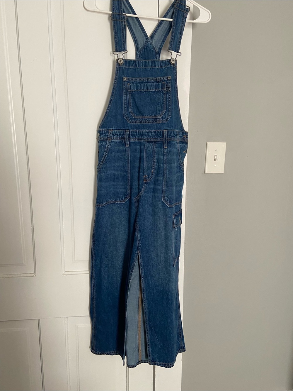 Denim overalls dress
